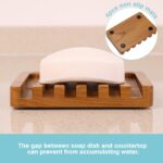 2 Pack Self Draining Soap Dishes, Teak Wood Soap Holder for Shower - Image 2