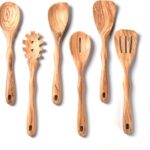12 inch Olive Wooden Utensils for Cooking, Long Handle Wooden Spoons