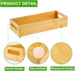 Toilet Tray for Bathroom, Bamboo Toilets Paper Storage with Handles, Toilet - Image 5