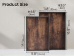 Set of 2 Wooden Serving Trays with Handles for Coffee Table - Image 5