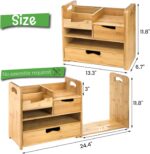 Bamboo Desk Organizer with Adjustable File Holder, Mail Organizer Countertop - Image 2