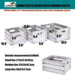 Storage Crates 3 Pcs Wooden Crates Decor Boxes, Rustic White Nested Crate - Image 3