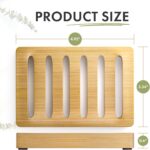 Soap Holder Soap Dish, Bamboo Soap Dish, 2 Pack Wood Bar Soap Holder - Image 2