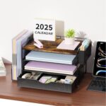 Wood Desk Organizers and Accessories with File Holder & Catalog Racks - Image 3
