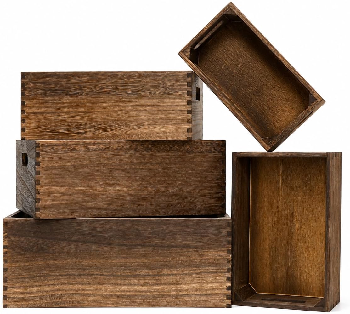 71q3gFNF7RL._AC_SL1500_.jpg 5 Pack Wooden Crates for Display Nesting Wood Crate for Storage with Handle - Image 1