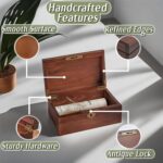 Wooden Box with Hinged Lid - 2 Pack - Vintage Decorative & Lockable Chest - Image 2