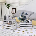 Storage Crates 3 Pcs Wooden Crates Decor Boxes, Rustic White Nested Crate - Image 2