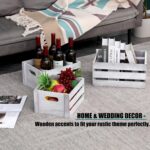 Storage Crates 3 Pcs Wooden Crates Decor Boxes, Rustic White Nested Crate - Image 5