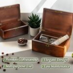 Wooden Box with Hinged Lid - 2 Pack - Vintage Decorative & Lockable Chest - Image 5