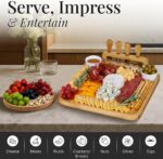Charcuterie Board Set Bamboo with Cheese Knives and Bowls, Large Wooden - Image 2