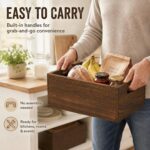 5 Pack Wooden Crates for Display Nesting Wood Crate for Storage with Handle - Image 7